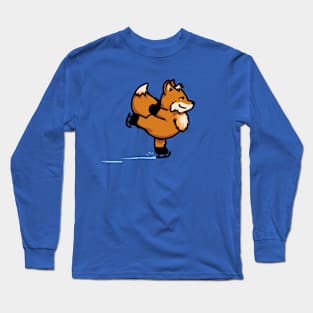 Fox on figure skates Long Sleeve T-Shirt